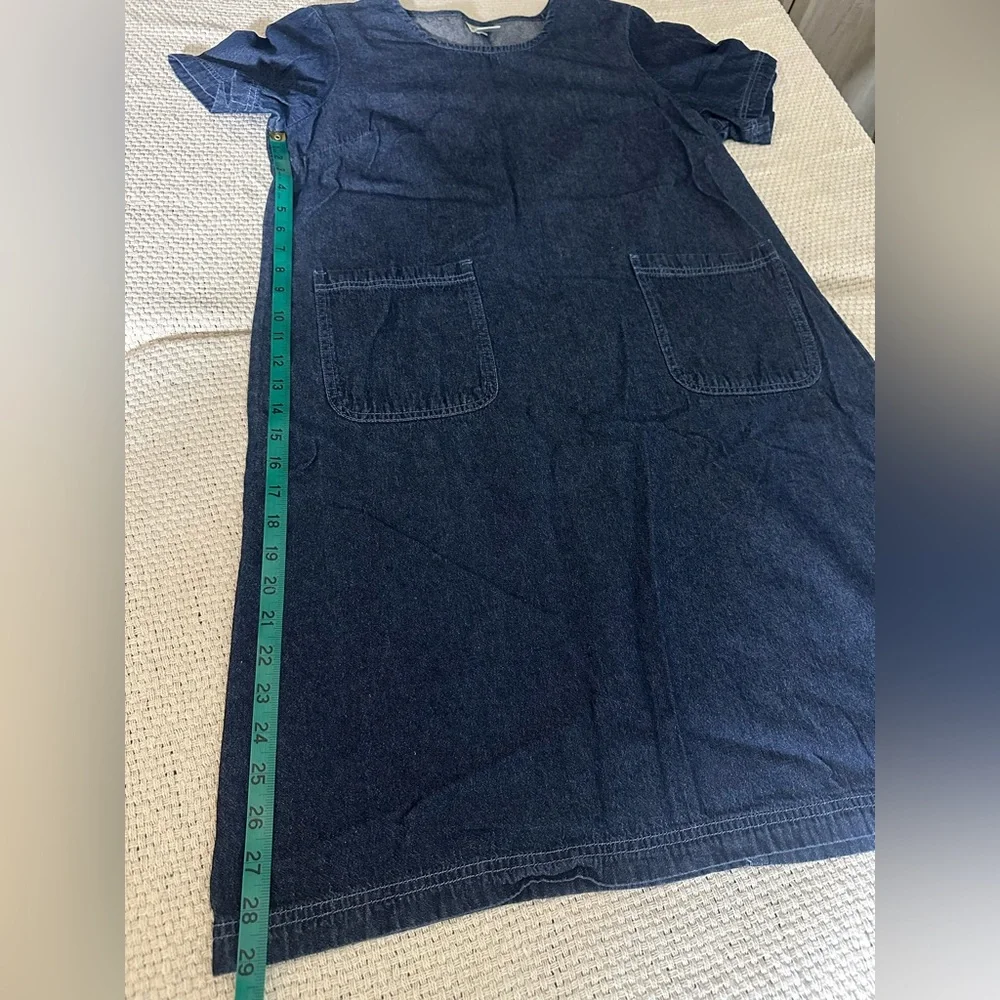 Blair 100% Cotton Made in India Front Pockets Denim Dress - Size Medium - Picture 11 of 11